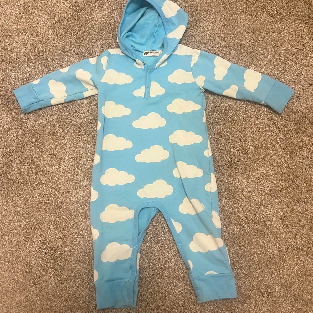 18-24 month cloud romper  with hood from Monica & Andy.